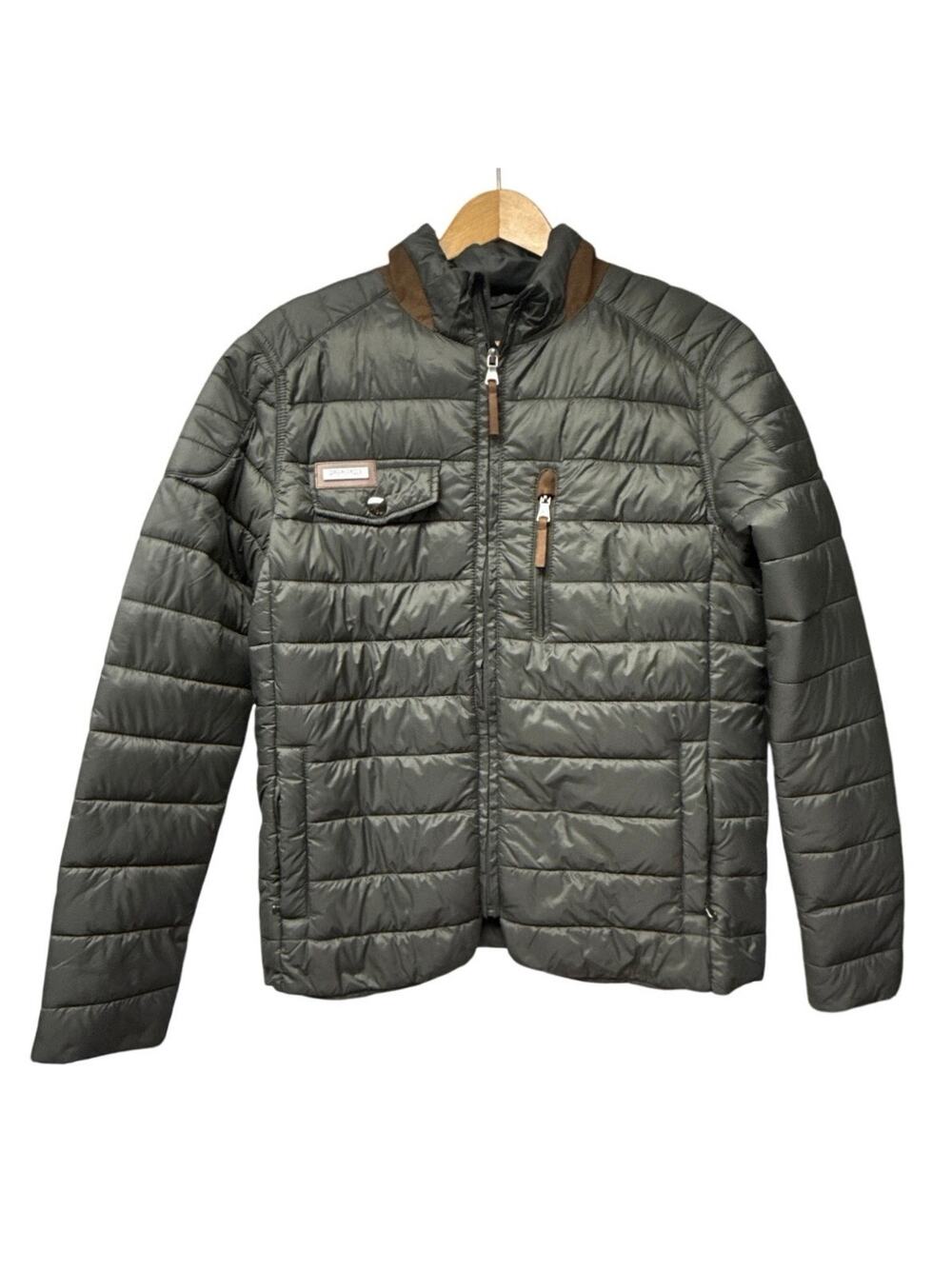 Greenlander Men’s Dk Olive Green Puffer Jacket Size Small Lightweight Packable